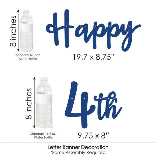 Big Dot of Happiness 4th of July - Independence Day Letter Banner Decoration - 36 Banner Cutouts and Happy 4th of July Banner Letters {7}