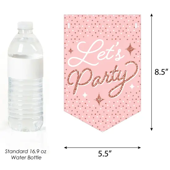 Big Dot of Happiness Pink Rose Gold Birthday - Happy Birthday Party Bunting Banner - Party Decorations - Happy Birthday {3}