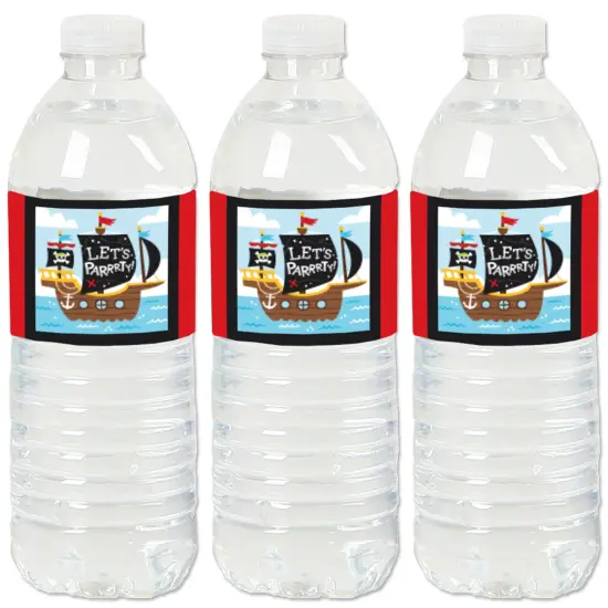 Big Dot of Happiness Pirate Ship Adventures - Skull Birthday Party Water Bottle Sticker Labels - Set of 20 {1}