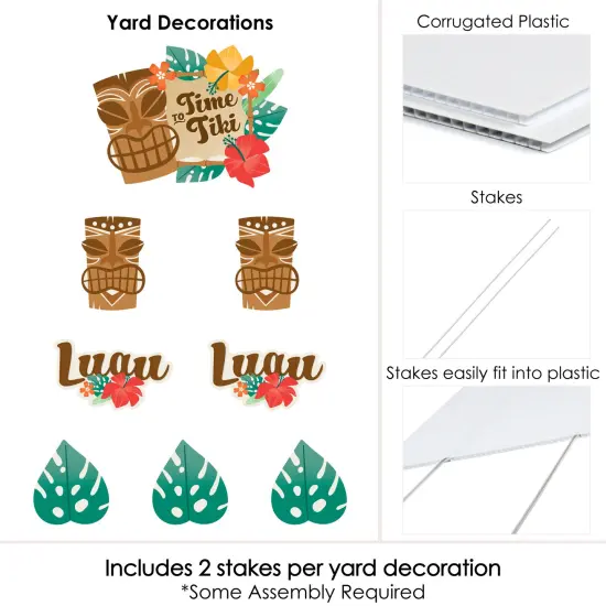 Big Dot of Happiness Tropical Luau - Yard Sign and Outdoor Lawn Decorations - Hawaiian Beach Party Yard Signs - Set of 8 {6}