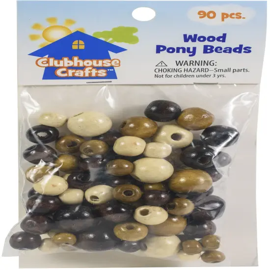Sulyn Clubhouse Crafts Wood Pony Beads 90/Pkg-Assorted Colors {1}