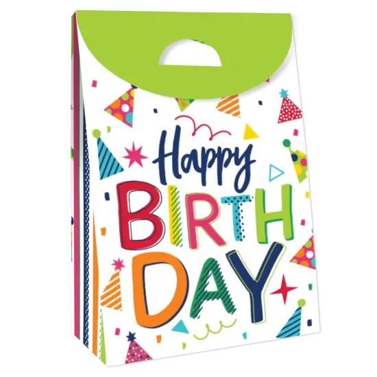 Big Dot of Happiness Cheerful Happy Birthday - Colorful Birthday Gift Favor Bags - Party Goodie Boxes - Set of 12 {4}
