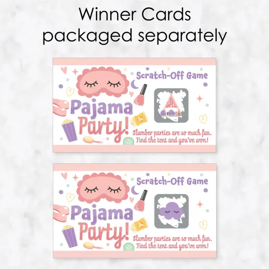 Big Dot of Happiness Pajama Slumber Party - Girls Sleepover Birthday Party Game Scratch Off Cards - 22 Count {4}
