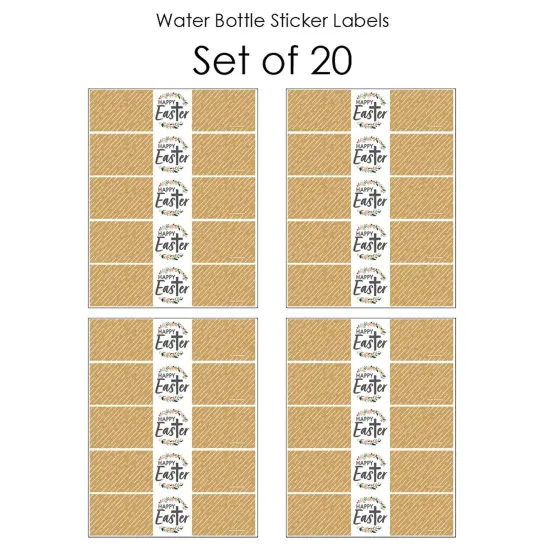 Big Dot of Happiness Religious Easter - Christian Holiday Party Water Bottle Sticker Labels - Set of 20 {4}