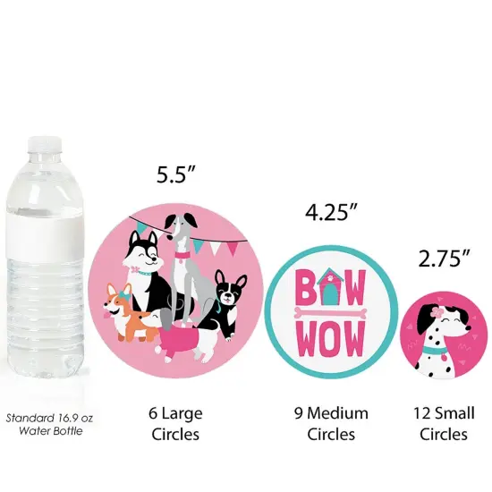 Big Dot of Happiness Pawty Like a Puppy Girl - Pink Dog Baby Shower or Birthday Party Giant Circle Confetti - Party D&eacute;cor - Large Confetti 27 Count {4}