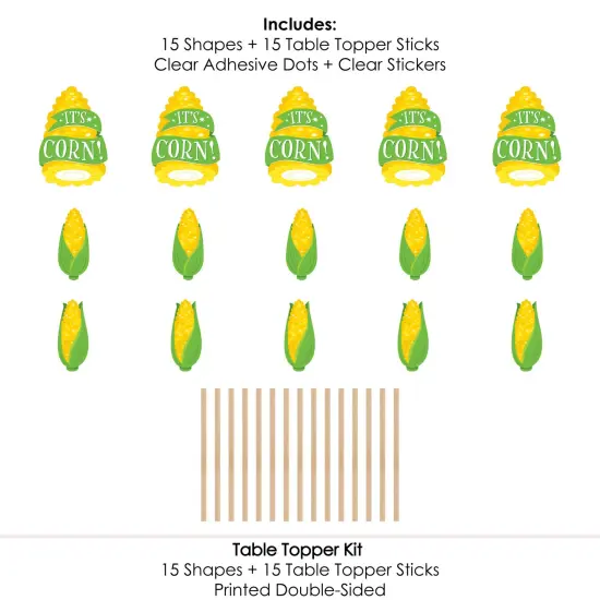 Big Dot of Happiness It's Corn - Fall Harvest Party Centerpiece Sticks - Table Toppers - Set of 15 {7}