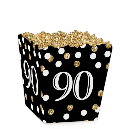Big Dot of Happiness Adult 90th Birthday - Gold - Party Mini Favor Boxes - Birthday Party Treat Candy Boxes - Set of 12 {1}