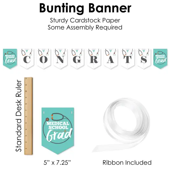 Big Dot of Happiness Medical School Grad - Doctor Graduation Party Supplies Decoration Kit - Decor Galore Party Pack - 51 Pieces {7}