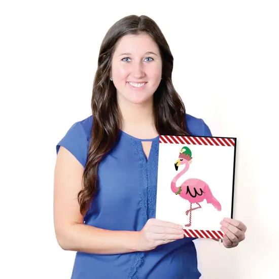 Big Dot of Happiness Flamingle Bells - Tropical Christmas Wall Art and Holiday Decorations - 7.5 x 10 inches - Set of 3 Prints {7}