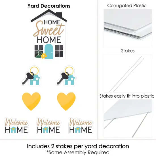 Big Dot of Happiness Welcome Home Housewarming - Yard Sign and Outdoor Lawn Decorations - New Sweet Home Yard Signs - Set of 8 {6}