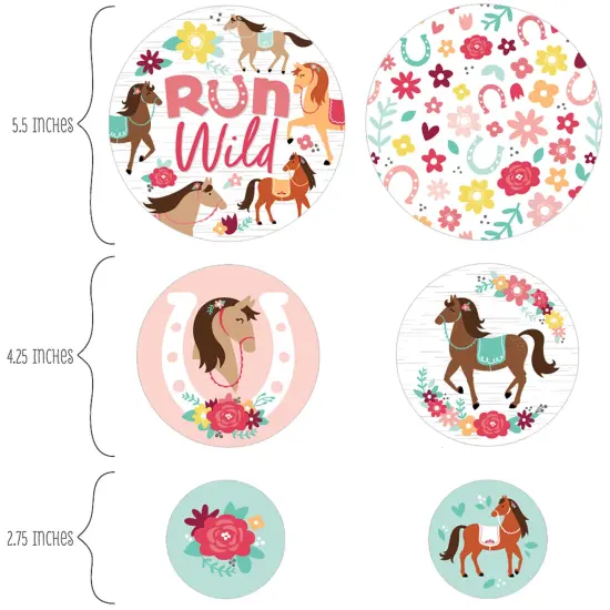 Big Dot of Happiness Run Wild Horses - Pony Birthday Party Giant Circle Confetti - Party Decorations - Large Confetti 27 Count {3}