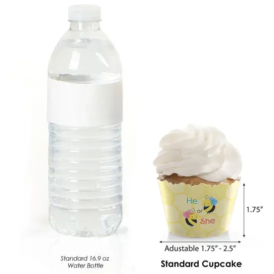 Big Dot of Happiness What Will It Bee - Gender Reveal Decorations - Party Cupcake Wrappers - Set of 12 {4}