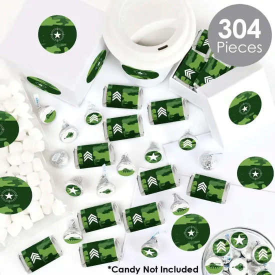 Big Dot of Happiness Camo Hero - Army Military Camouflage Party Candy Favor Sticker Kit - 304 Pieces {3}