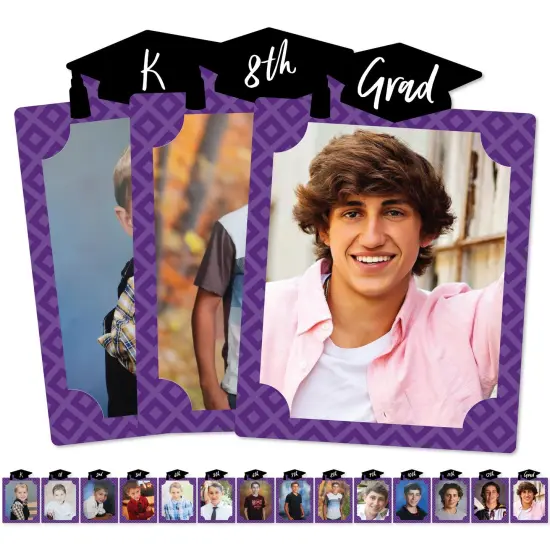 Big Dot of Happiness Purple Graduation 8 x 10 inches K-12 School Photo Holder - DIY Party Decor - Picturific Display {1}