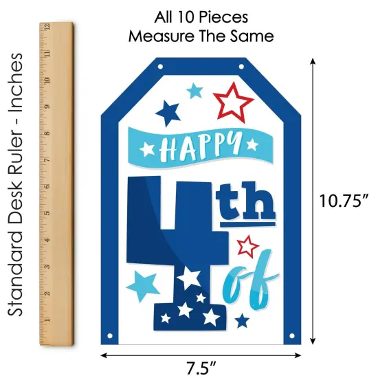 Big Dot of Happiness Firecracker 4th of July - Hanging Vertical Paper Door Banners - Red, White and Blue Party Wall Decoration Kit - Indoor Door Decor {7}