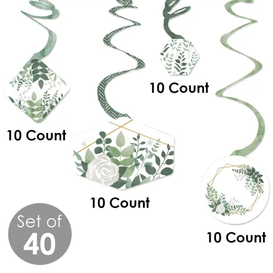 Big Dot of Happiness Boho Botanical - Greenery Party Hanging Decor - Party Decoration Swirls - Set of 40 {6}