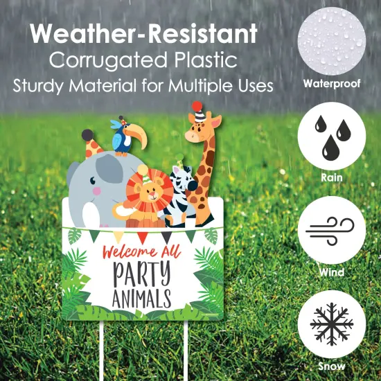 Big Dot of Happiness Jungle Party Animals - Party Decorations - Safari Zoo Animal Birthday Party or Baby Shower Welcome Yard Sign {4}