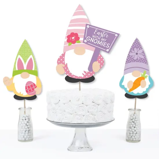 Big Dot of Happiness Easter Gnomes - Spring Bunny Party Centerpiece Sticks - Table Toppers - Set of 15 {4}