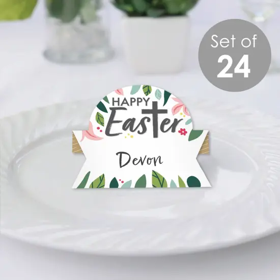 Big Dot of Happiness Religious Easter - Christian Holiday Party Tent Buffet Card - Table Setting Name Place Cards - Set of 24 {3}