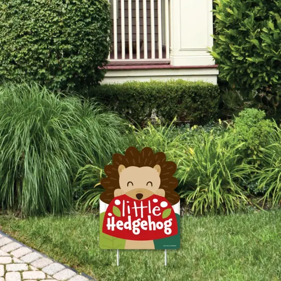 Big Dot of Happiness Forest Hedgehogs - Outdoor Lawn Sign - Woodland Birthday Party or Baby Shower Yard Sign - 1 Piece {1}