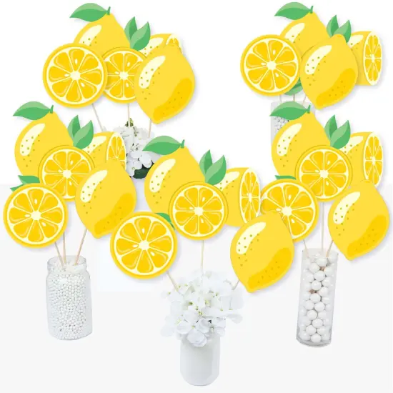 Big Dot of Happiness So Fresh - Lemon - Citrus Lemonade Party Centerpiece Sticks - Table Toppers - Set of 15 {3}