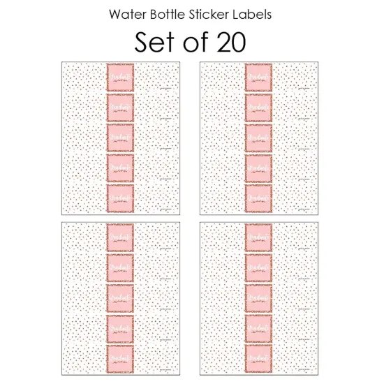 Big Dot of Happiness Rose Gold Grad -Graduation Party Water Bottle Sticker Labels - Set of 20 {4}