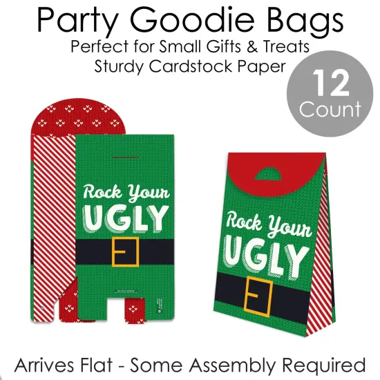 Big Dot of Happiness Ugly Sweater - Holiday and Christmas Gift Favor Bags - Party Goodie Boxes - Set of 12 {7}
