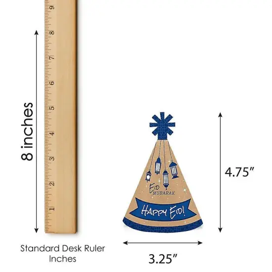 Big Dot of Happiness Eid Mubarak - Mini Happy Eid Cone Hats - Small Little Ramadan Party Hats - Set of 8 {7}