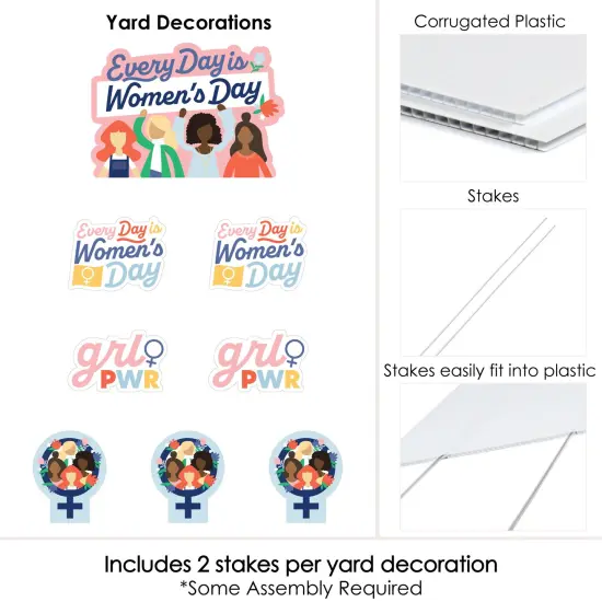 Big Dot of Happiness Women's Day - Yard Sign and Outdoor Lawn Decorations - Feminist Party Yard Signs - Set of 8 {6}