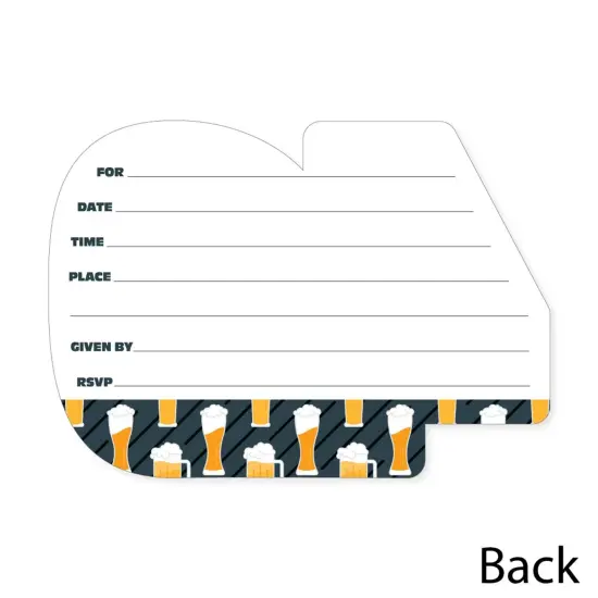 Big Dot of Happiness Cheers and Beers to 40 Years - Shaped Fill-In Invitations - 40th Birthday Party Invitation Cards with Envelopes - Set of 12 {6}