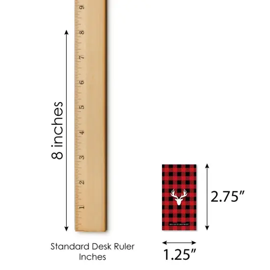 Big Dot of Happiness Prancing Plaid - Mini Candy Bar Wrapper Stickers - Reindeer Holiday and Christmas Party Small Favors - 40 Count {6}