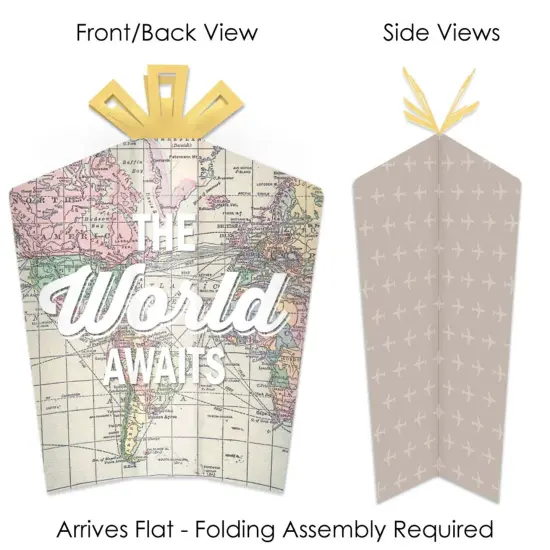 Big Dot of Happiness World Awaits - Table Decorations - Travel Themed Party Fold and Flare Centerpieces - 10 Count {3}