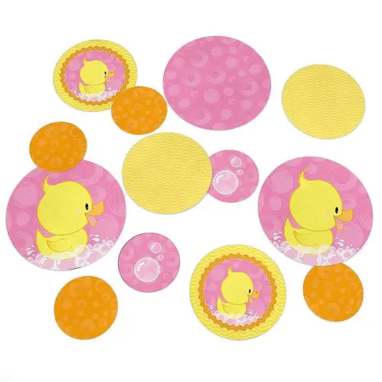 Big Dot of Happiness Pink Ducky Duck - Girl Baby Shower or Birthday Party Giant Circle Confetti - Party Decorations - Large Confetti 27 Count {1}