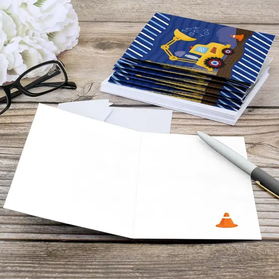 Big Dot of Happiness Construction Truck - Baby Shower or Birthday Party Thank You Cards (8 count) {6}