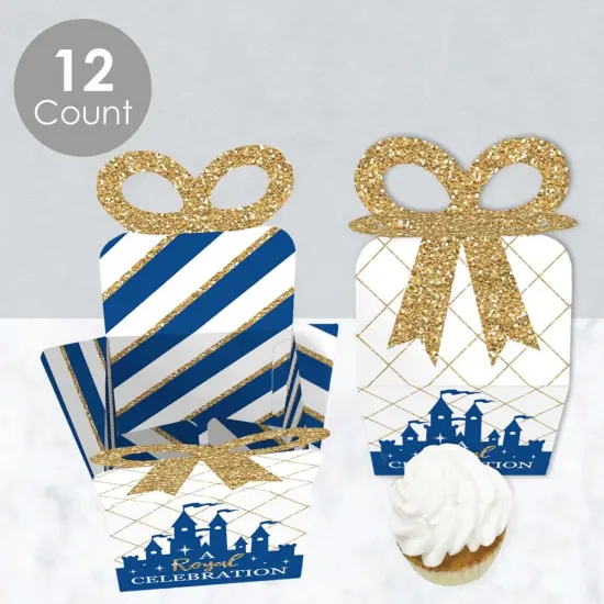 Big Dot of Happiness Royal Prince Charming - Square Favor Gift Boxes - Baby Shower or Birthday Party Bow Boxes - Set of 12 {4}