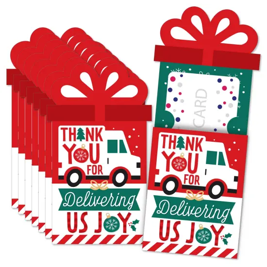 Big Dot of Happiness Christmas Delivery Drivers Appreciation - Thank You Mail Carriers Money and Gift Card Sleeves - Nifty Gifty Card Holders 8 Ct {1}