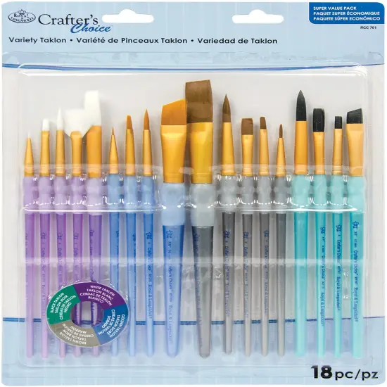 Crafter's Choice Variety Taklon Brush Super Value Pack 18/Pk {1}