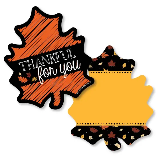 Big Dot of Happiness Give Thanks - Shaped Thank You Cards - Thanksgiving Party Thank You Note Cards with Envelopes - Set of 12 {1}