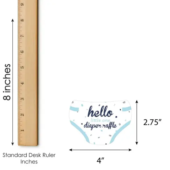 Big Dot of Happiness Hello Little One - Blue and Silver - Diaper Shaped Raffle Ticket Inserts - Boy Baby Shower Diaper Raffle Game - Set of 24 {4}