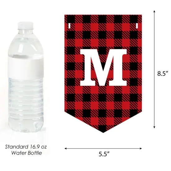 Big Dot of Happiness Prancing Plaid - Christmas Buffalo Plaid Bunting Banner - Lumberjack Party Decorations - Merry Christmas {4}