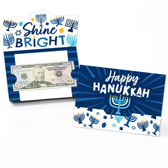 Big Dot of Happiness Hanukkah Menorah - Chanukah Holiday Party Money And Gift Card Holders - Set of 8 {1}
