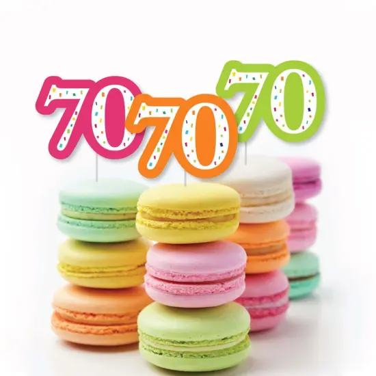 Big Dot of Happiness 70th Birthday - Cheerful Happy Birthday - DIY Shaped Colorful Seventieth Birthday Party Cut-Outs - 24 Count {4}
