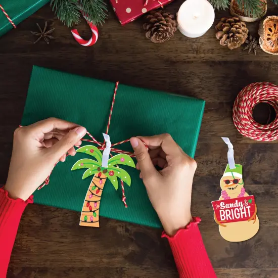 Big Dot of Happiness Tropical Christmas - Beach Santa Holiday Decorations - Christmas Tree Ornaments - Set of 12 {4}