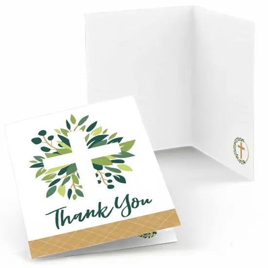 Big Dot of Happiness Elegant Cross - Religious Party Thank You Cards (8 count) {1}