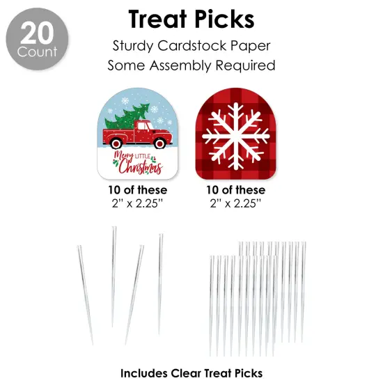 Big Dot of Happiness Merry Little Christmas Tree - Red Truck and Car Christmas Party Favors and Cupcake Kit - Fabulous Favor Party Pack - 100 Pieces {7}