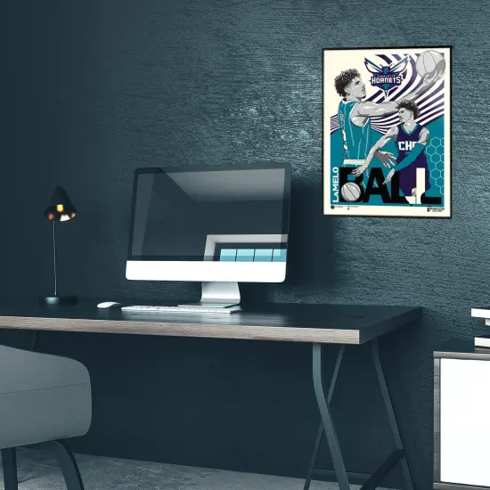 Phenom Gallery Charlotte Hornets LaMelo Ball 18" x 24" Deluxe Framed Serigraph {4}