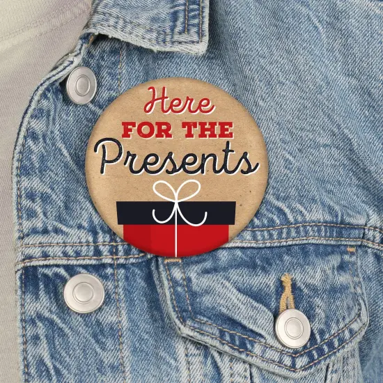 Big Dot of Happiness Jolly Santa Claus - 3 inch Christmas Party Badge - Pinback Buttons - Set of 8 {4}