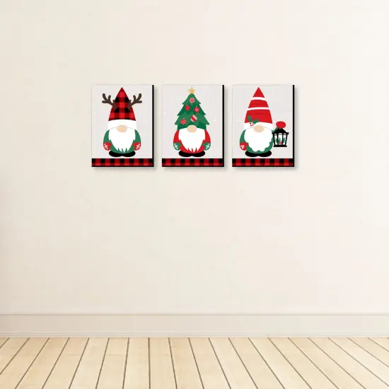 Big Dot of Happiness Red and Green Holiday Gnomes - Christmas Wall Art Room Decor - 7.5 x 10 inches - Set of 3 Prints {4}