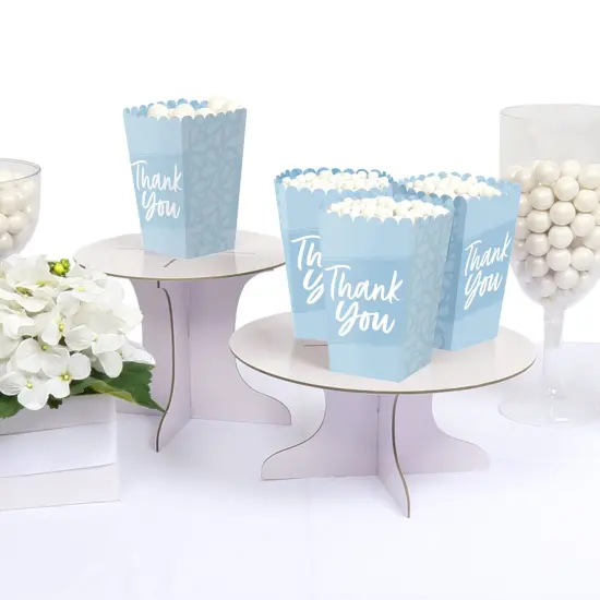Big Dot of Happiness Dusty Blue Elegantly Simple - Guest Party Favor Popcorn Treat Boxes - Set of 12 {4}
