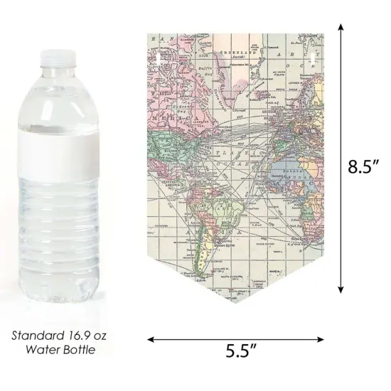 Big Dot of Happiness World Awaits - Travel Themed Party Bunting Banner - Map Party Decorations - Adventure Awaits {3}